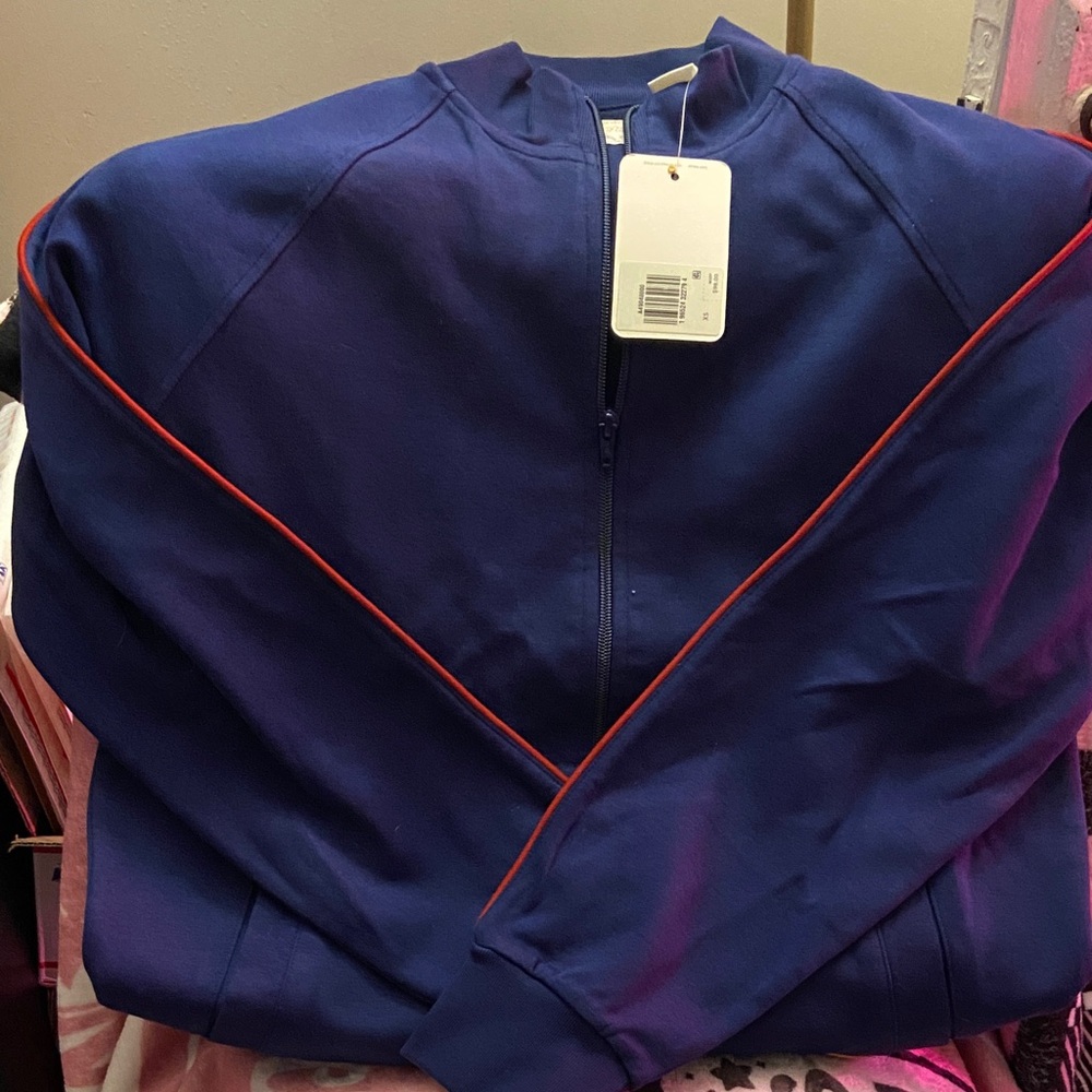 Levi's Navy Zip-Up Jacket with red pinstripe very heavy duty